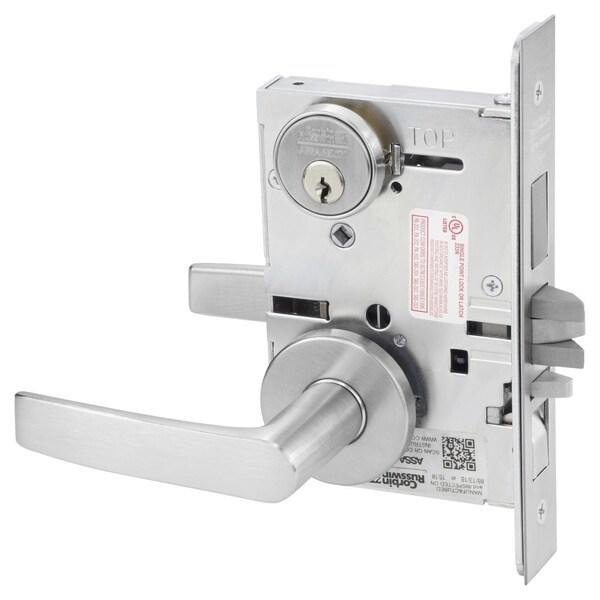 Apartment or Dormitory Mortise Lock, AS Lever, A Rose, Satin Chrome
